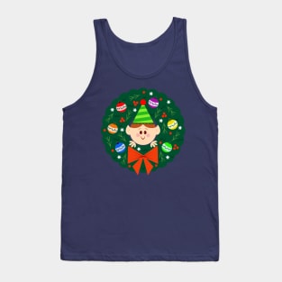 happy elf in wreath Tank Top